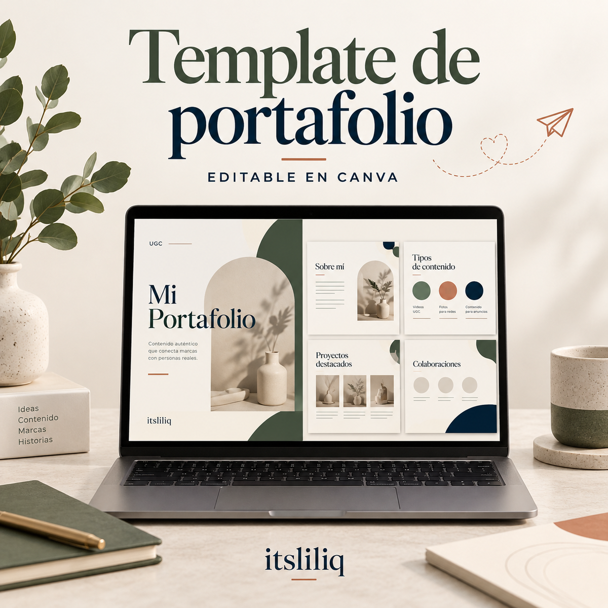 Template de portafolio editable en Canva — itsliliq